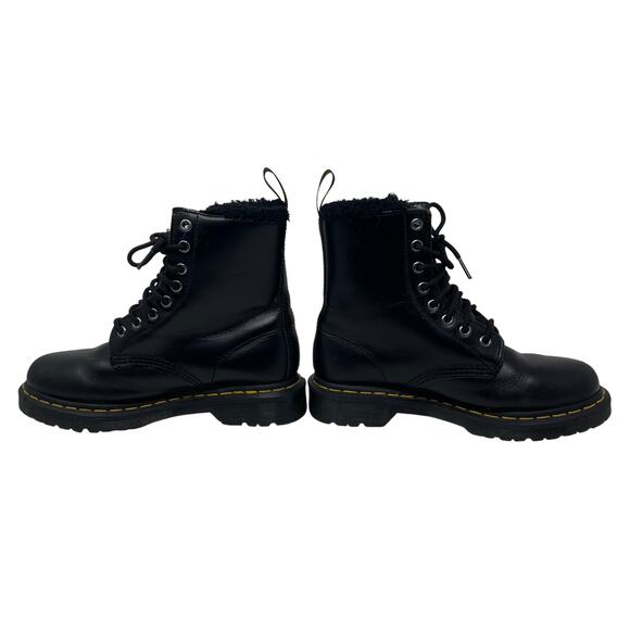 Women's Dr. Martens 1460 Serena Faux Fur Lined Lace Up Boots - Black - Size 6 - Picture 4 of 9